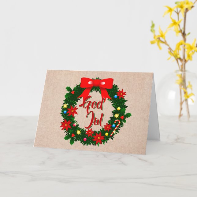 Cartão Felicitações de Deus sueco - Natal (Flor Amarela)