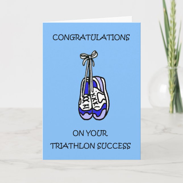 Cartão Felicitações do sucesso do Triathlon (Frente)