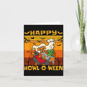 Cartão Feliciz Halloweenzinho Dachshund Cão Fantasia de H