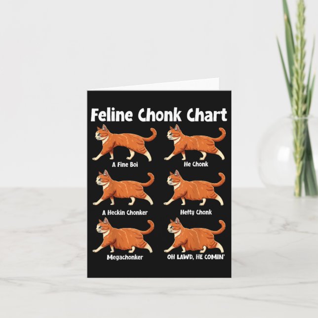 Cartão Feline Chonge Chart Gato De Gordura Engraçado (Frente)