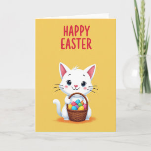 Cartão Felino Amigável da Primavera Alegre