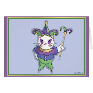 Cartão felino do bobo da corte