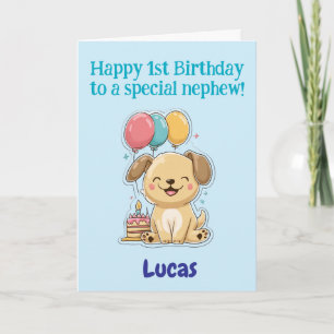 Cartão Feliz 1º Aniversário a um Sobrinho Especial, Cacho
