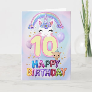Cartão Feliz 10º aniversário