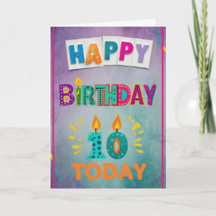Cartão Feliz 10º aniversário