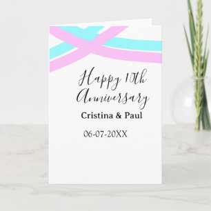 Cartão Feliz 10º aniversário nome de casamento simples mi