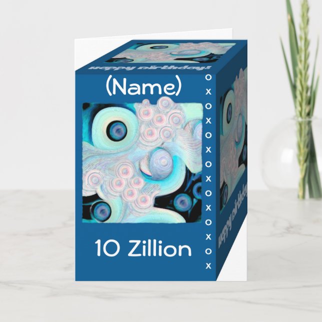 Cartão Feliz 10º aniversário - Zilhões de Abraços e Beijo (Frente)