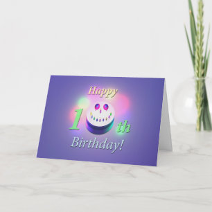 Cartão Feliz 10º Bolo de Aniversário