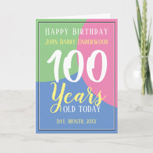 Cartão Feliz 100º aniversário