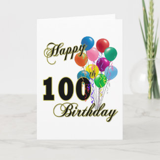 Cartão Feliz 100º Aniversário Presentes e Roupa de Aniver