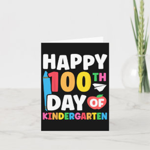Cartão Feliz 100º Dia Da Pré-Escola Crianças 100 Dias De