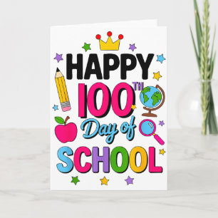 Cartão Feliz 100º Dia De Escola 100 Dias Mais Inteligente