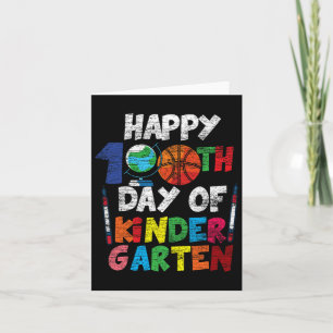 Cartão Feliz 100º Dia De Jardim Infantil Fofo 100 Dias De