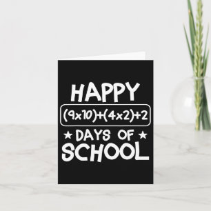Cartão Feliz 100 Dias de Equação Matemática Escolar 100º