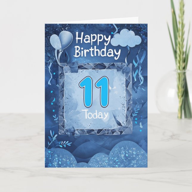 Cartão Feliz 11 Birthday (Frente)