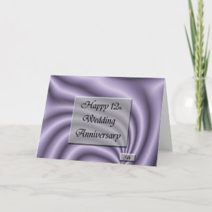 Cartão Feliz 12º. Aniversário de Casamento