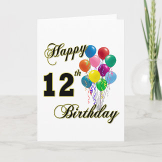 Cartão Feliz 12 Aniversário Presente e Roupa de Aniversár