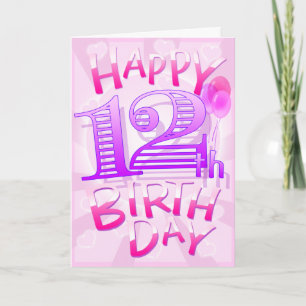 Cartão Feliz 12 Birthday