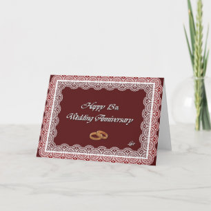 Cartão Feliz 13º. Aniversário de Casamento em Renda