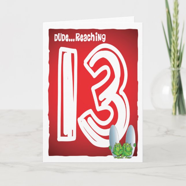 Cartão Feliz 13 de aniversário (Frente)