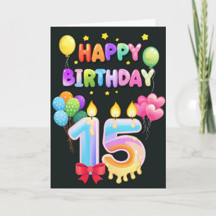Cartão Feliz 15 Birthday