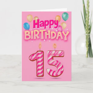 Cartão Feliz 15 Birthday