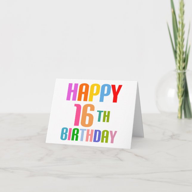 Cartão Feliz 16º aniversário (Frente)