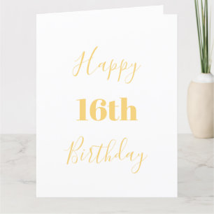 Cartão Feliz 16º aniversário Dourado Idade Personalizada