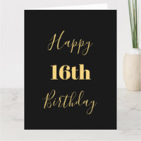 Feliz 16.º aniversário Dourado Idade Personalizada