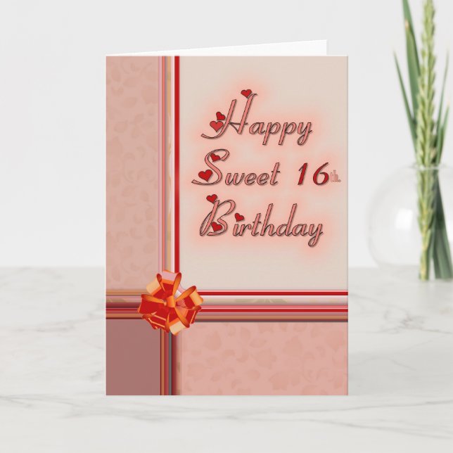 Cartão Feliz 16. Aniversário (Frente)