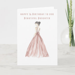 Cartão Feliz 16 de aniversário para nossa linda filha