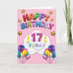 Cartão Feliz 17º aniversário