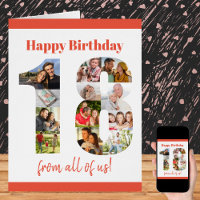 Feliz 18º Aniversário Colagem de Fotos 18 Número G