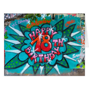 Cartão Feliz 18º Grafite de aniversário