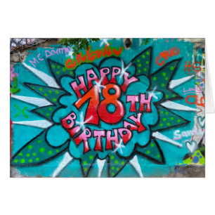 Cartão Feliz 18.º Grafite de aniversário