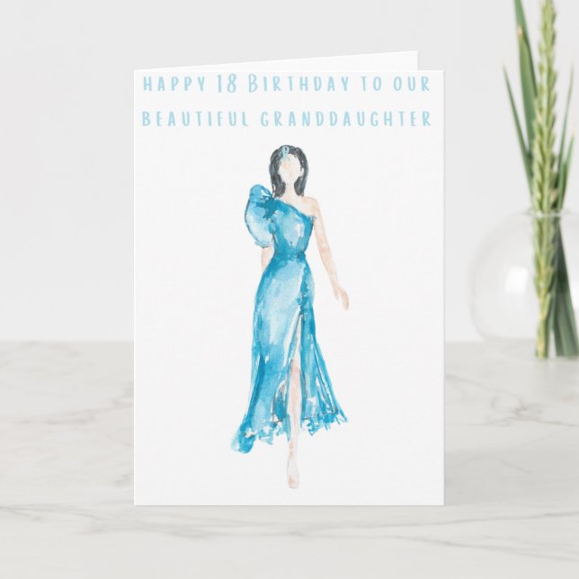 Cartão Feliz 18 de aniversário para nossa neta (Frente)