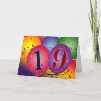 Cartão Feliz 19 anos