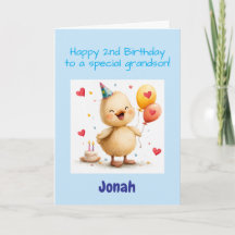 Feliz 2º Aniversário Neto, Patinho, Personalizado