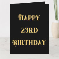 Feliz 23º aniversário Dourado Amarelo Vinte e Três