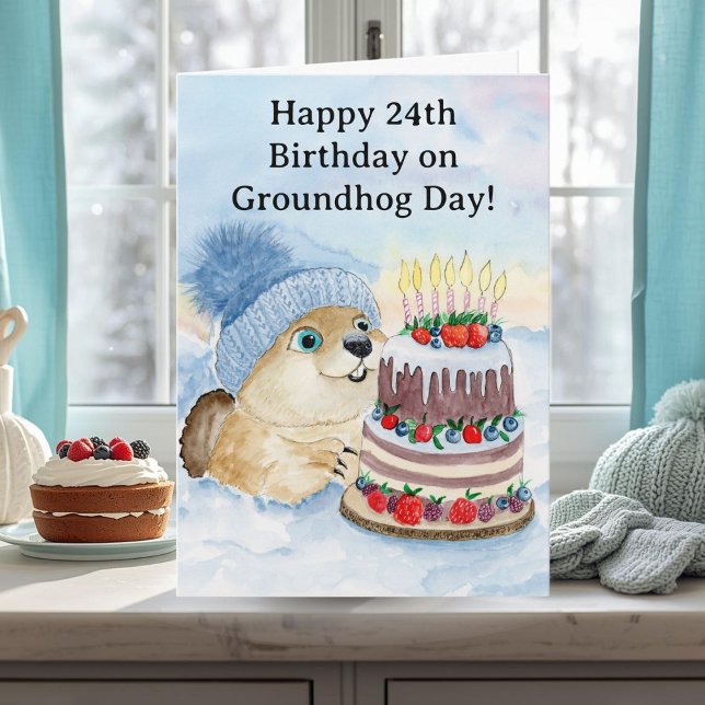 Cartão  Feliz 24º aniversário do Dia da Marmota  (Criador carregado)