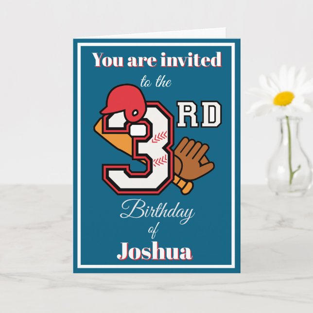 Cartão Feliz 3º Aniversário do Esporte (Planta pequena)