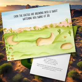 Cartão Feliz 30º Aniversário Curso de Golfe Deserto Aquar