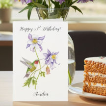 Feliz 33º Aniversário Columbine com Beija-flor