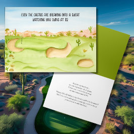 Cartão Feliz 35º Aniversário Desert Golf Course Aquarela
