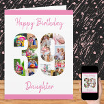 Cartão Feliz 39º Aniversário Número 39 Foto Colagem<br><div class="desc">Cartão de aniversário exclusivo 39º com a sua própria colagem de fotografias e redação personalizadas. Este cartão de aniversário tem tipografia feminina em estilos cor-de-rosa e simples, com foco nas suas fotos no número 39. A modelo está pronta para você editar Feliz Aniversário Mãe para Filha ou Mãe ou qualquer...</div>