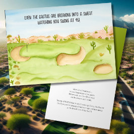 Cartão Feliz 45º Aniversário Desert Golf Course Aquarela
