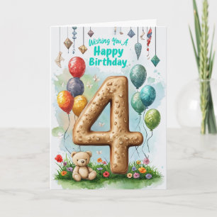 Cartão Feliz 4 de aniversário