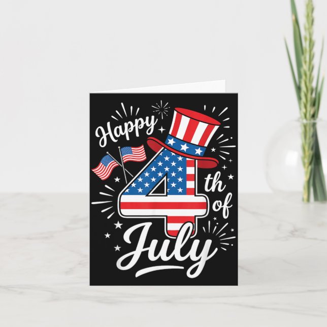 Cartão Feliz 4 de julho (Frente)