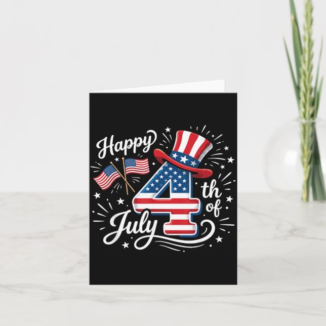 Cartão Feliz 4 de julho (Frente)