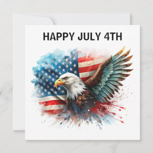 Cartão Feliz 4 de julho Águia